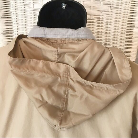 London Fog Tan Lined Hooded Windbreaker Jacket 40L - Picture 4 of 11